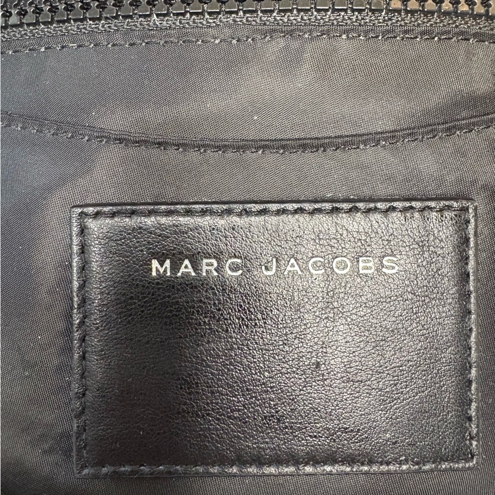 Marc Jacobs Black Nylon Crossbody Messenger Bag Leather Trim Silver Hardware - Picture 5 of 13